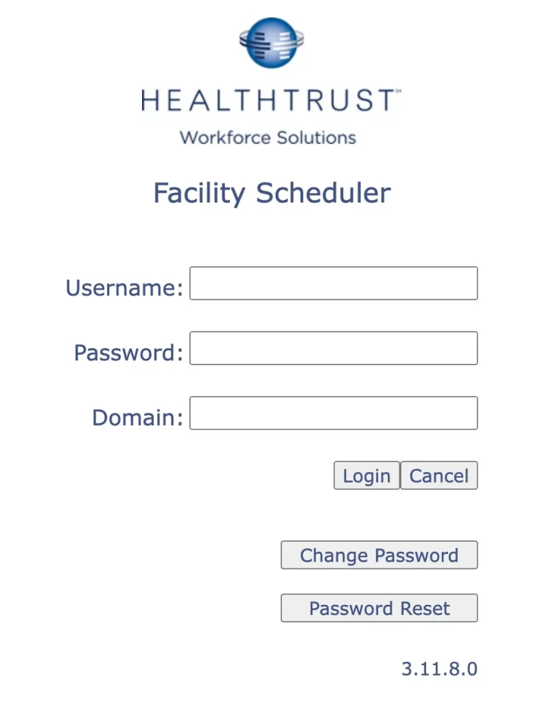 Health Trust Facility Scheduler Login